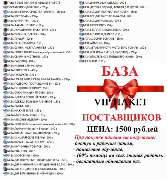 Список Поставщиков Для Интернет Магазинов